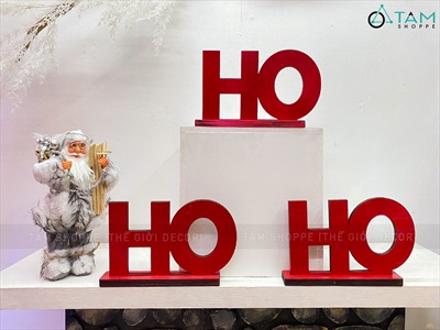 Chữ gỗ HO HO HO Decor Noel vui nhộn C17cm [Độc đáo] CHUGO-19
